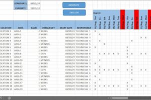 DYNAMIC SCHEDULE FOR PREVENTIVE MAINTENANCE IN EXCEL